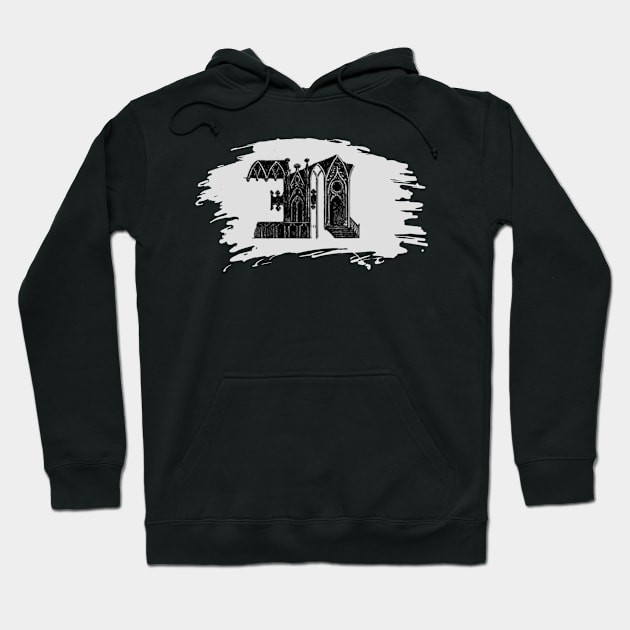 Gothic letter N – Alphabet typography Hoodie by IrvinGoth Garden